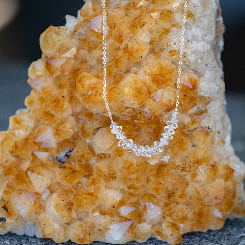 Genuine Herkimer diamond & .925 Sterling necklace.